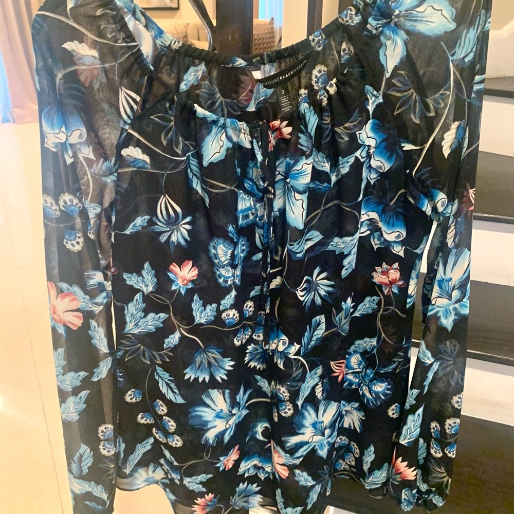 Floral Print Sheer Blouse